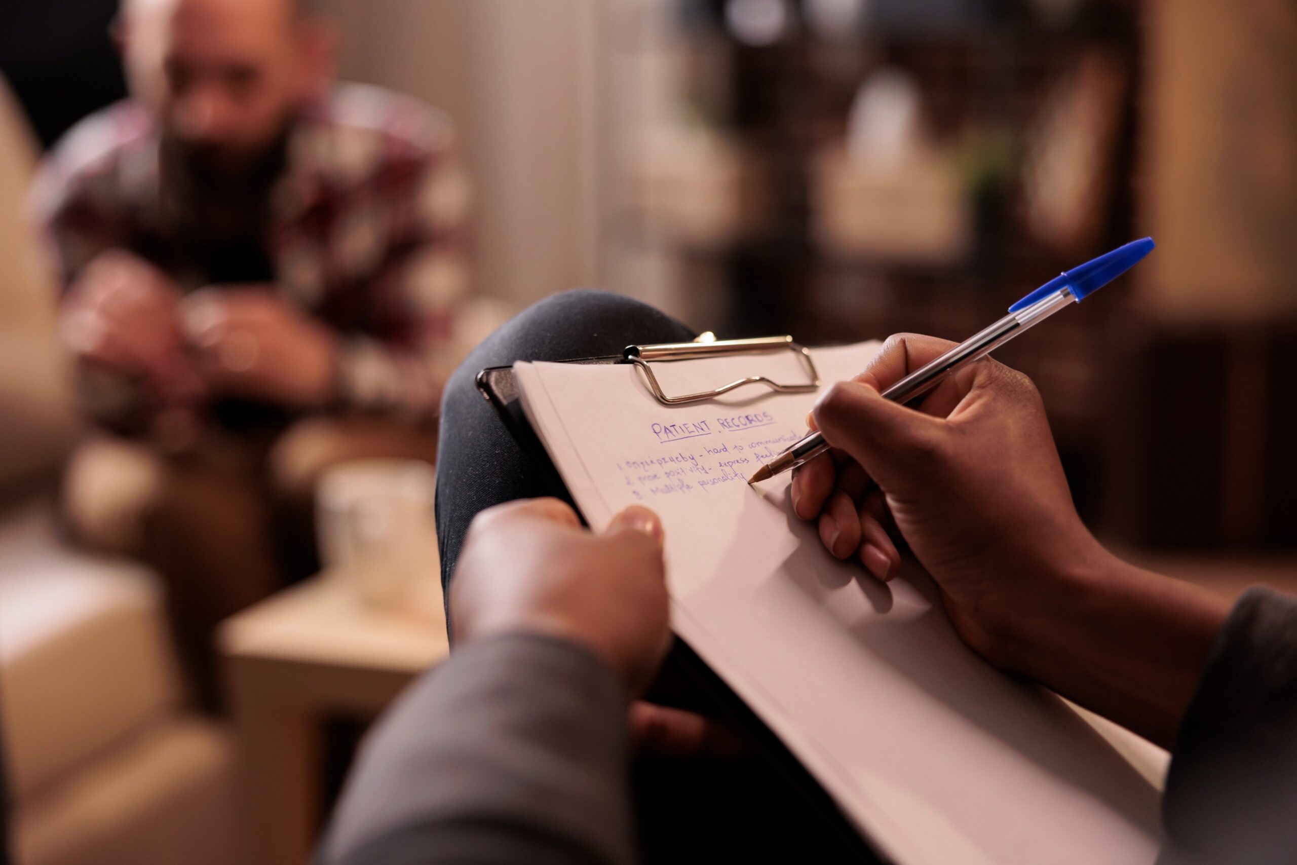 Compassionate psychiatric evaluation session